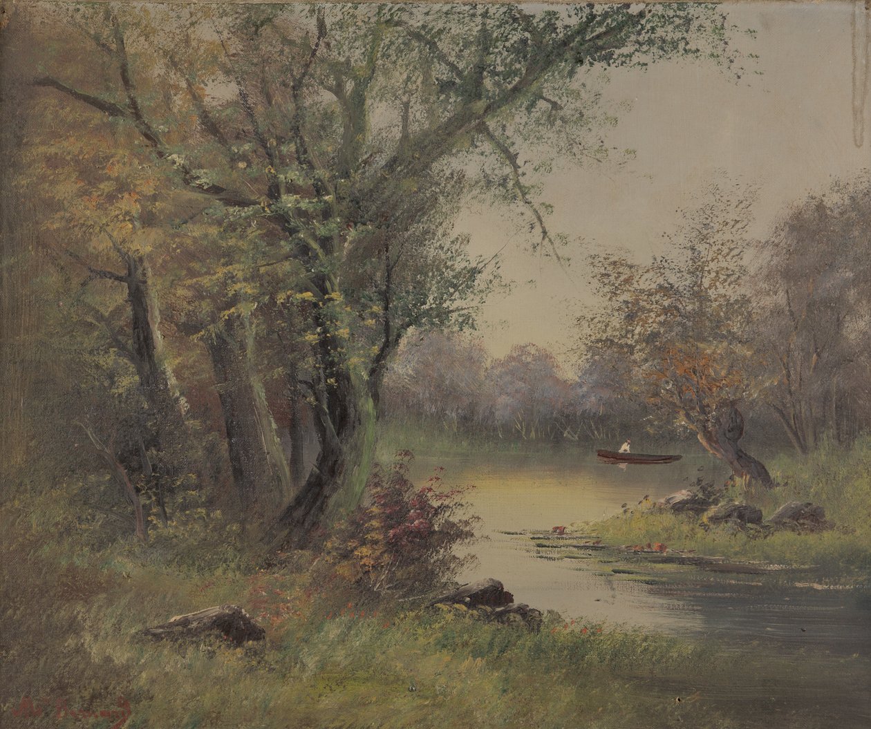 River Scene (olaj, vászon) alkotó: Mary B Barnard