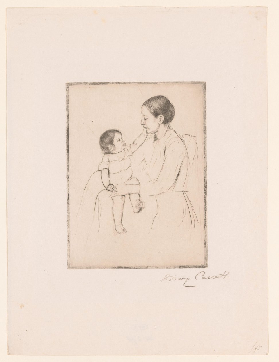 A szerelem A simogatások Anya és gyermek alkotó: Mary Cassatt (signed by artist)