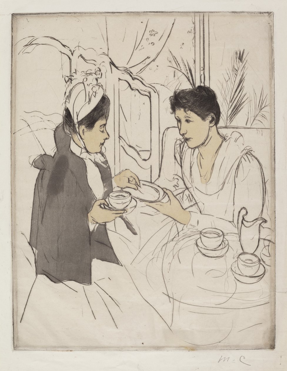 Délutáni teázás, 1890-1891. alkotó: Mary Cassatt