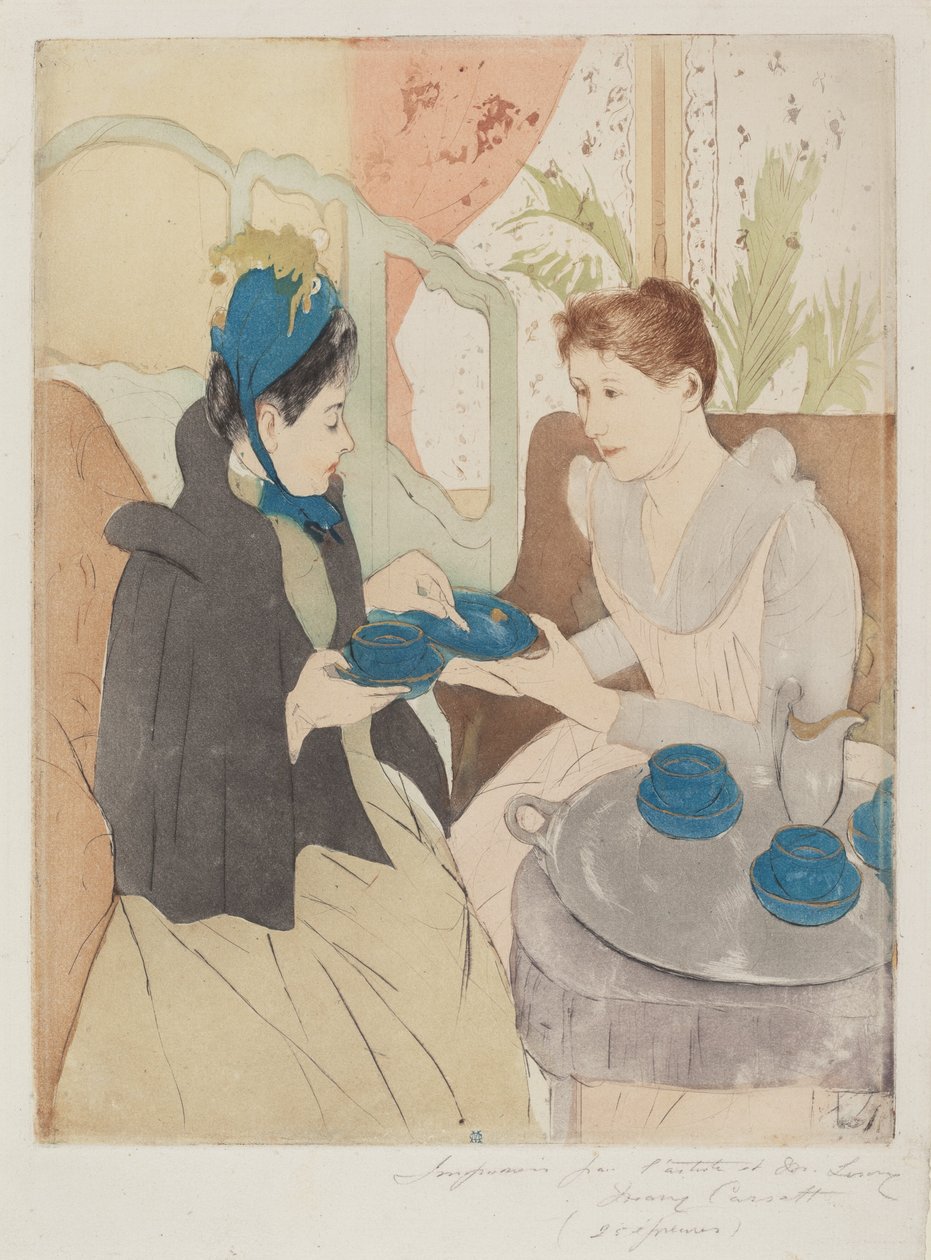 Délutáni teázás, 1890-1891. alkotó: Mary Cassatt