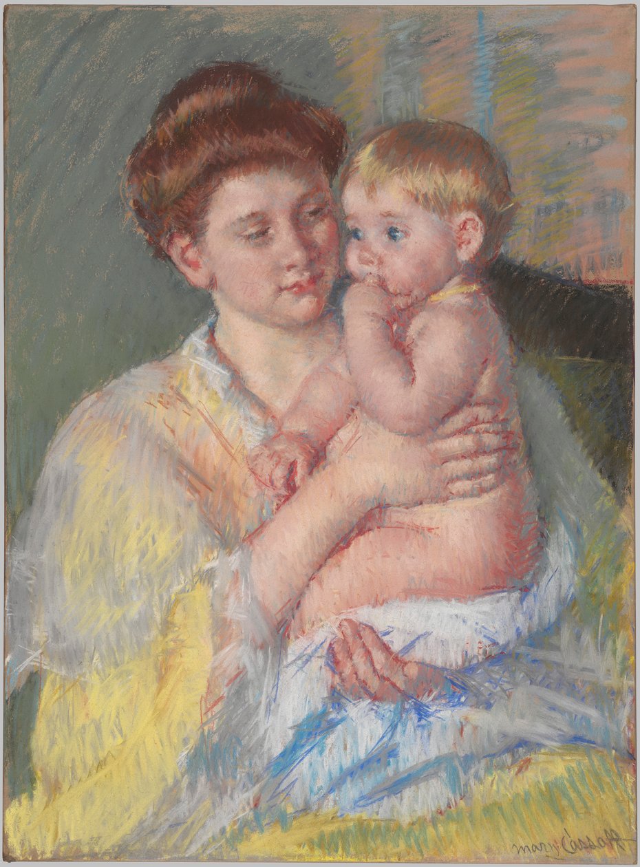 János baba mutatóujjával a szájában alkotó: Mary Cassatt