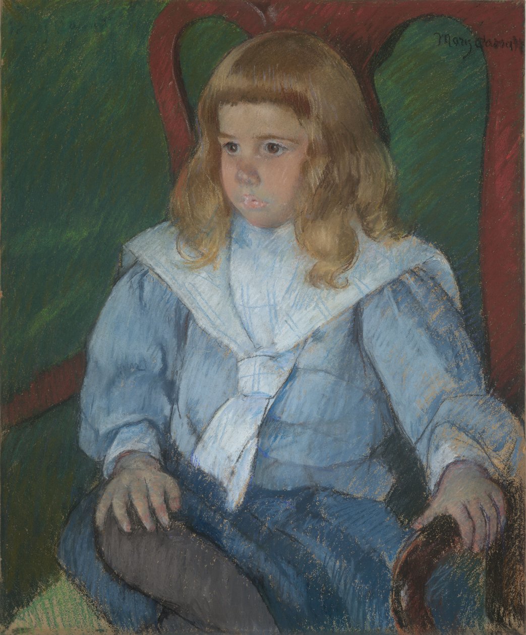 Fiú aranyfürtökkel alkotó: Mary Cassatt