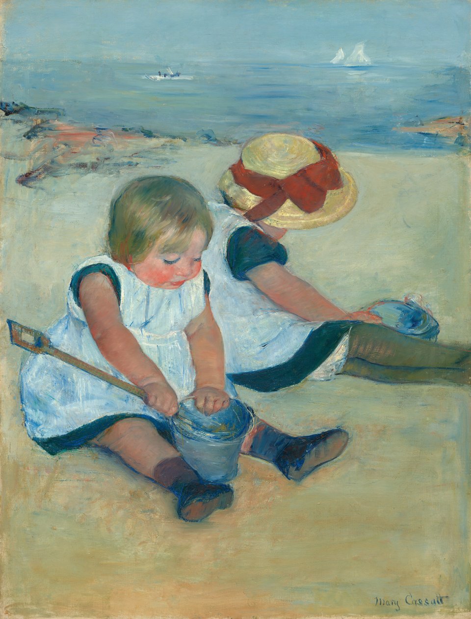 Gyermekek játszanak a tengerparton, 1884. alkotó: Mary Cassatt