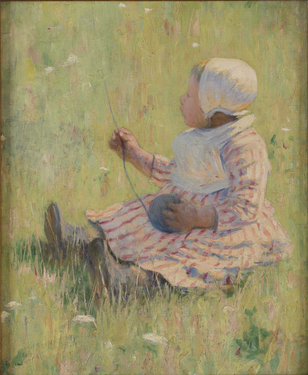 Gyapjúgolyóval játszó lány, c. 1875 alkotó: Mary Cassatt
