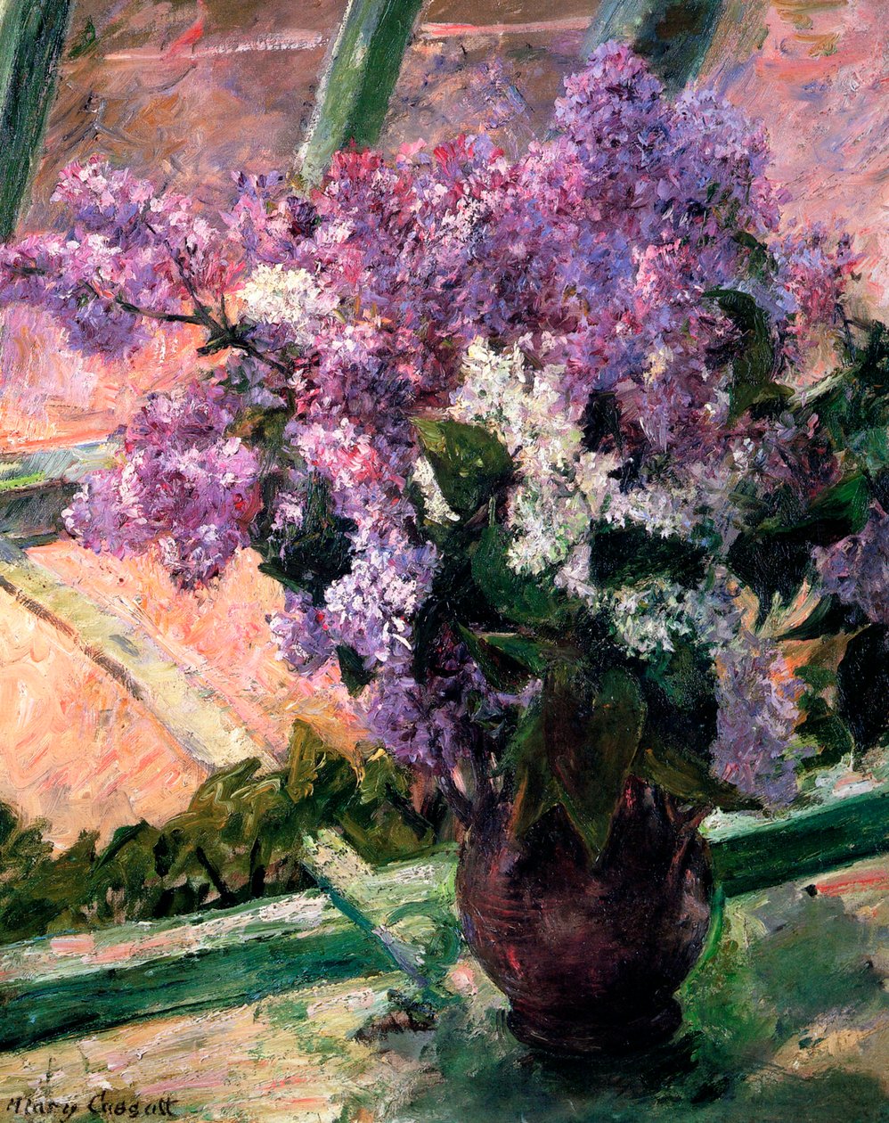 Orgonák az ablakban, c1880. alkotó: Mary Cassatt