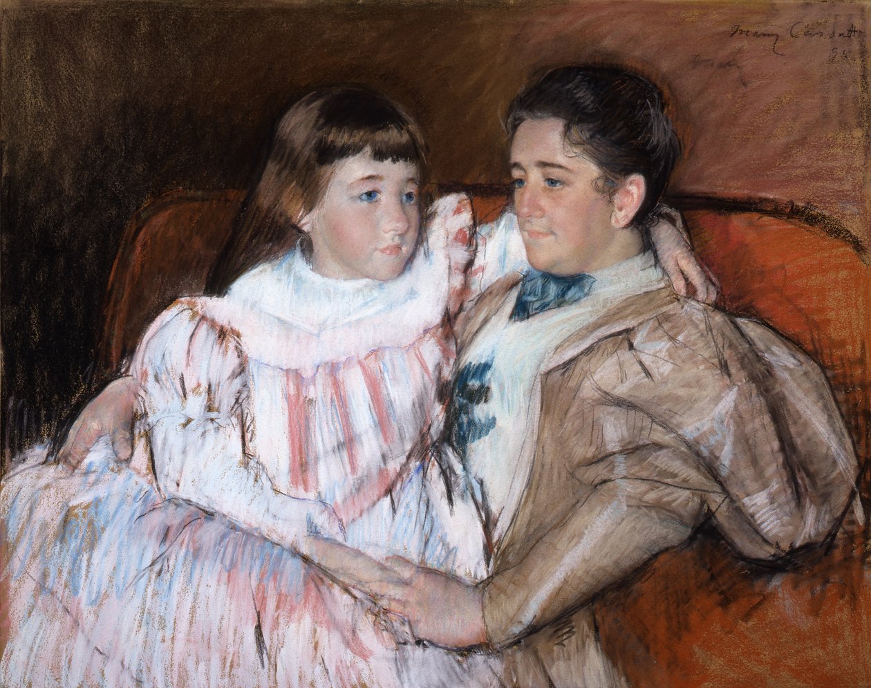 Louisine Havemeyer és lánya, Electra, 1895 (pasztell, papíron) alkotó: Mary Cassatt