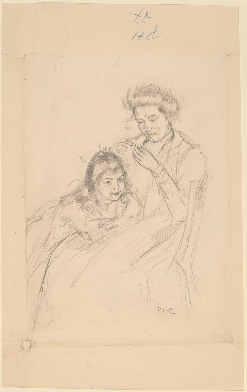 Margot Reine térdének dőlve alkotó: Mary Cassatt