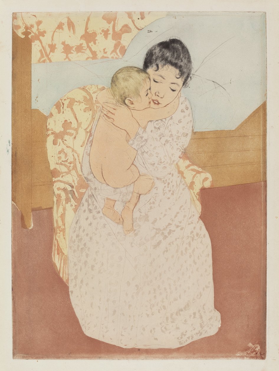 Anyai simogatás, 1890-1891. alkotó: Mary Cassatt