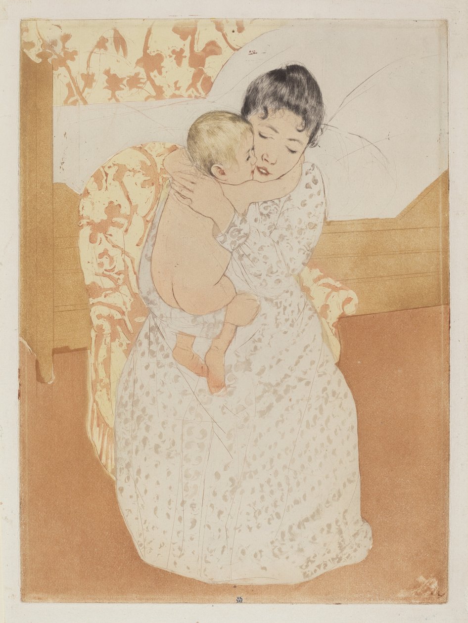 Anyai simogatás, 1890-1891. alkotó: Mary Cassatt