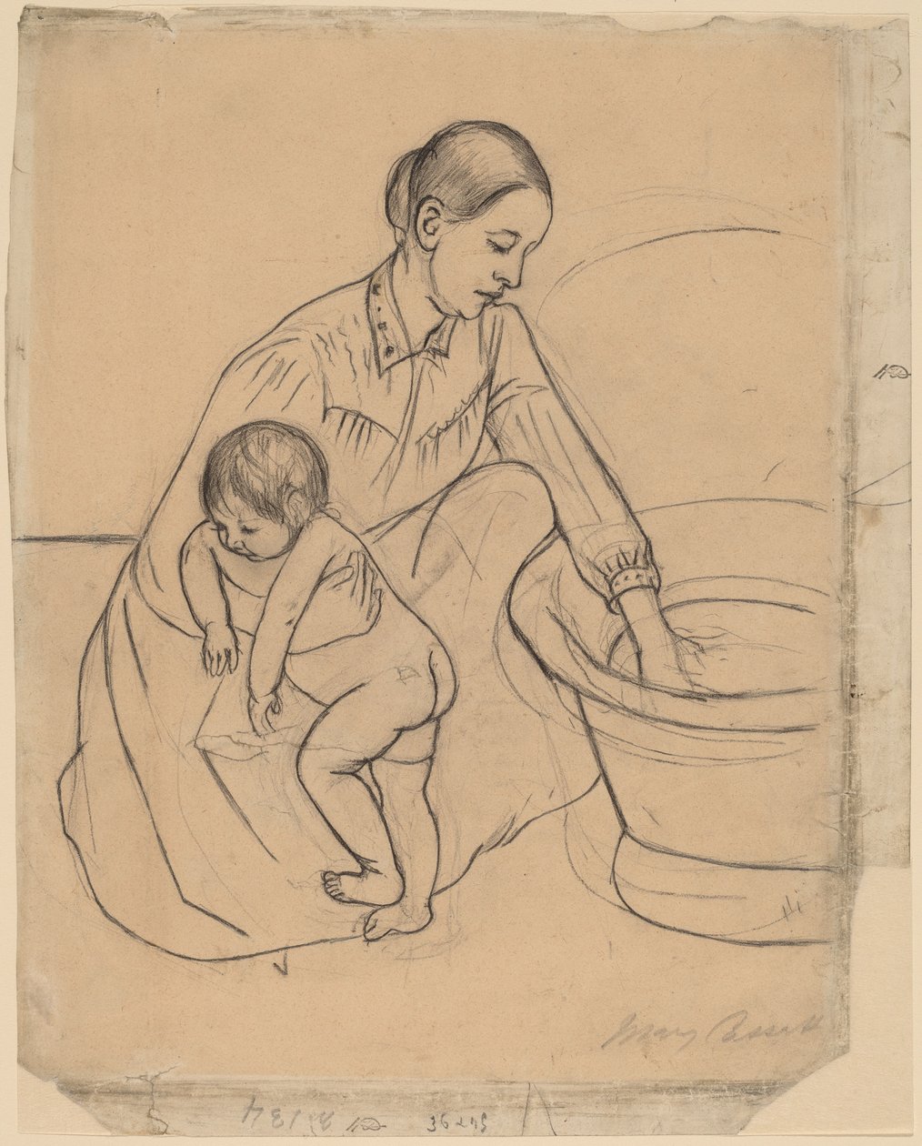 A fürdő [recto], 1890-1891. alkotó: Mary Cassatt