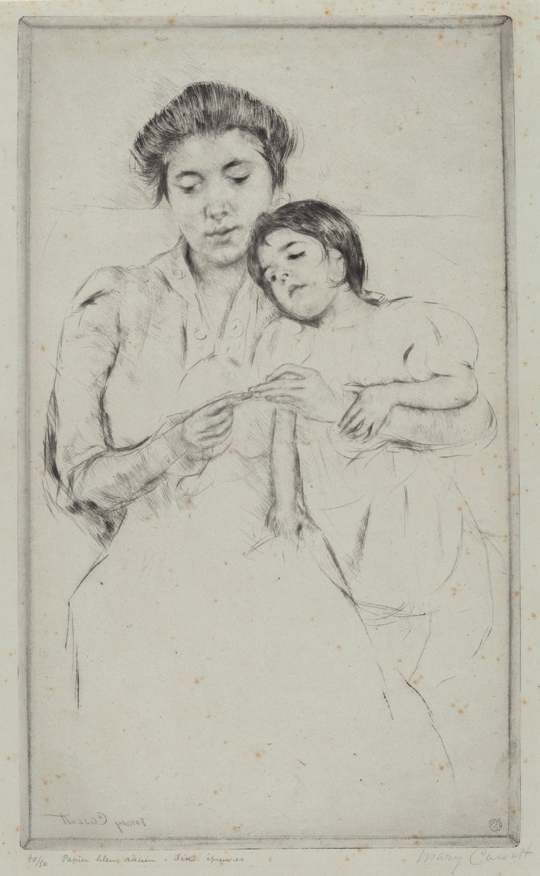 A horgoláslecke c. 1902. alkotó: Mary Cassatt
