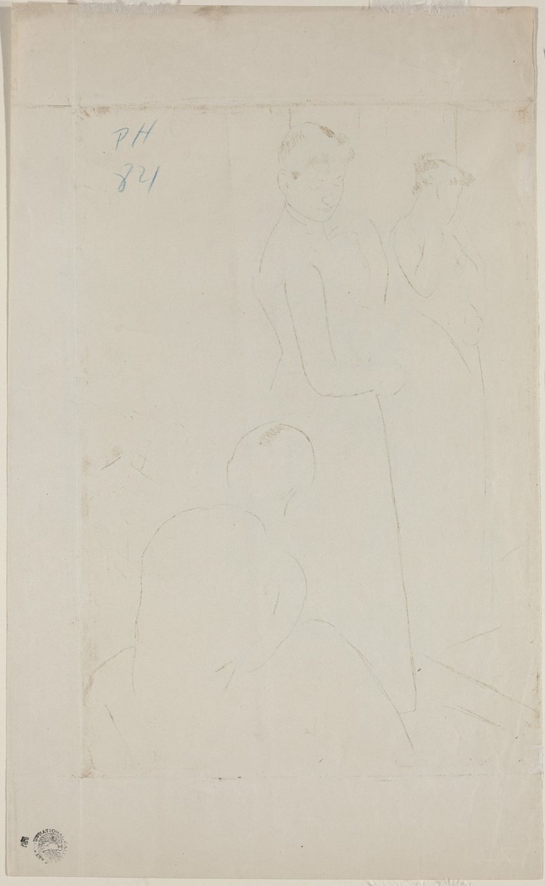 A szerelvény [verso] alkotó: Mary Cassatt