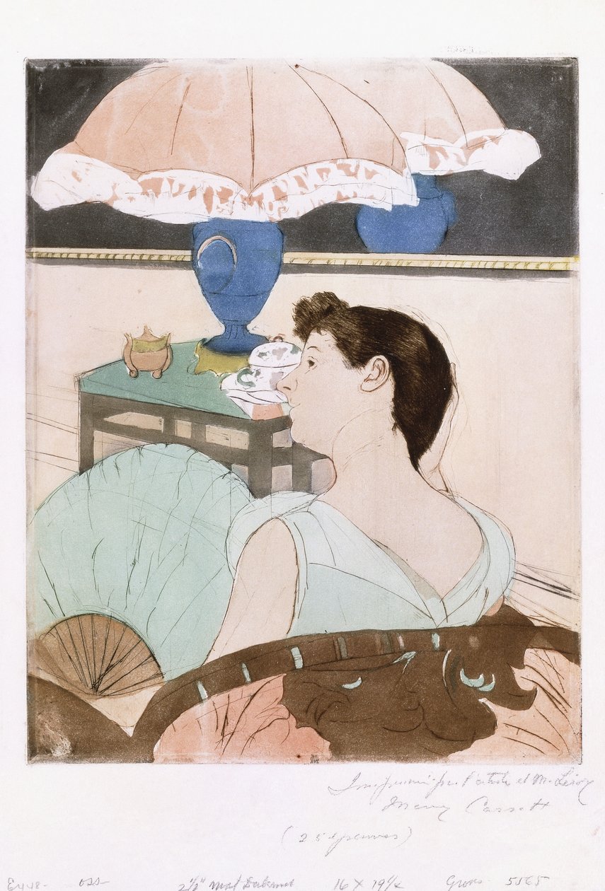 A lámpa, 1890-91 alkotó: Mary Cassatt