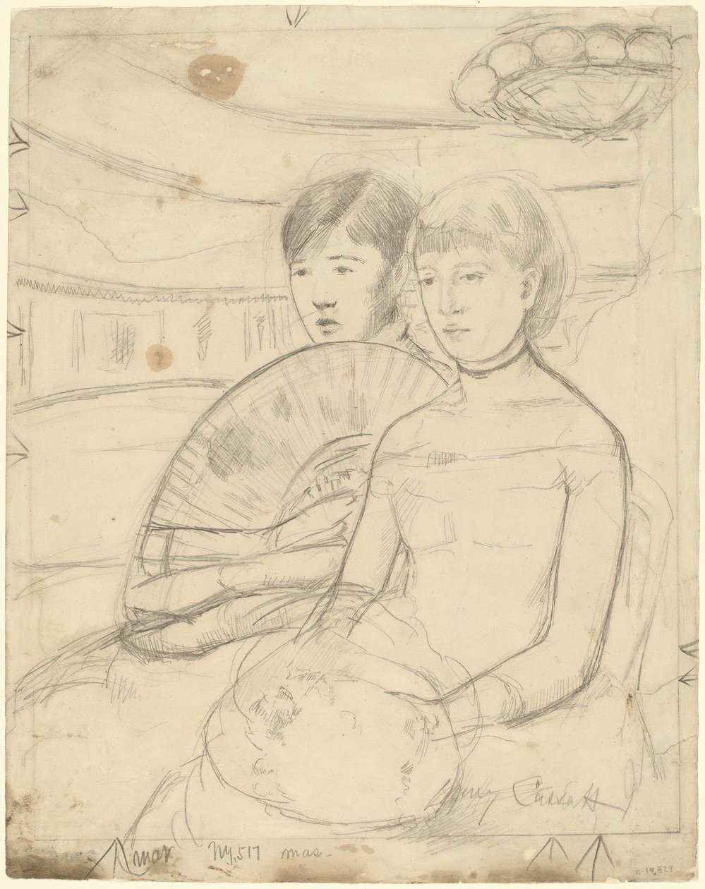 A loge [recto], 1882. alkotó: Mary Cassatt
