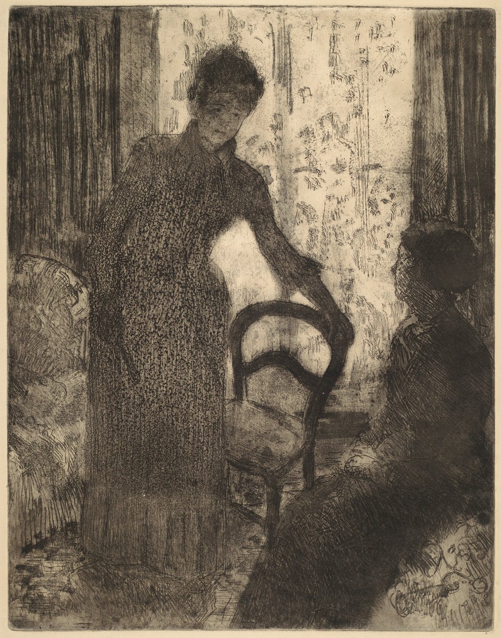 A látogató c. 1880. alkotó: Mary Cassatt