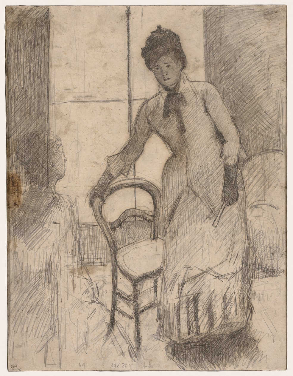 The Visitor recto, The Visitor verso, c. 1881. alkotó: Mary Cassatt
