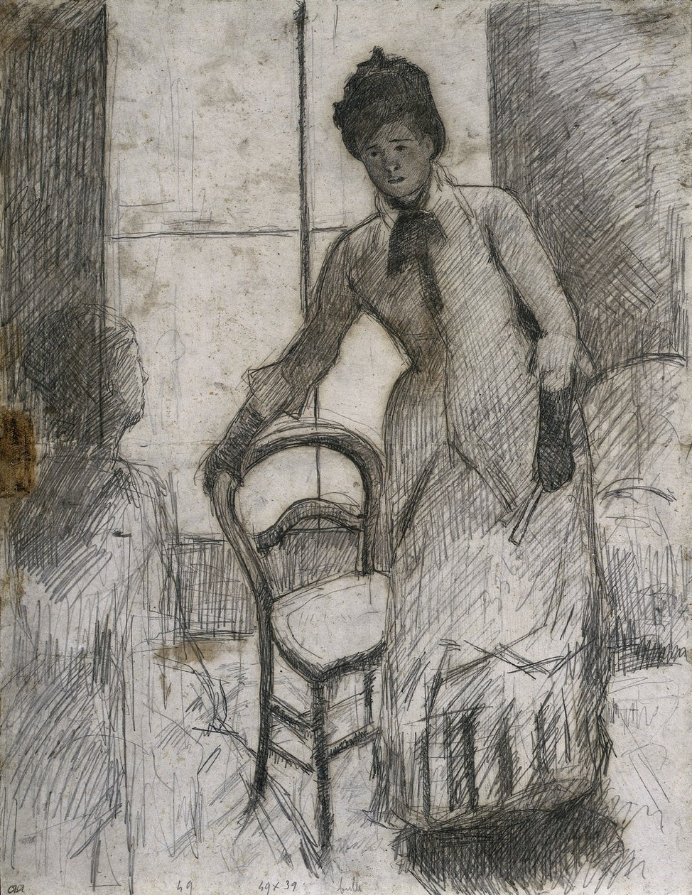 A Visitor recto, c. 1881. alkotó: Mary Cassatt