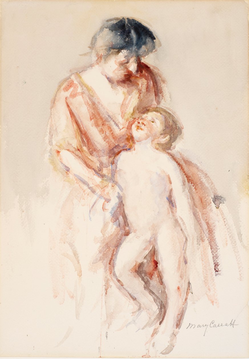 Nő meztelen fiúval a bal oldalán alkotó: Mary Cassatt