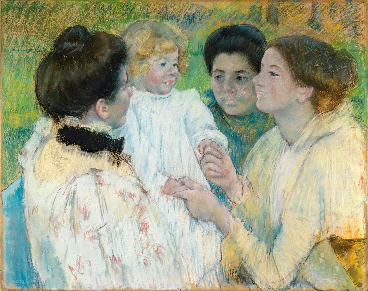 Nők csodálják a gyermeket alkotó: Mary Cassatt
