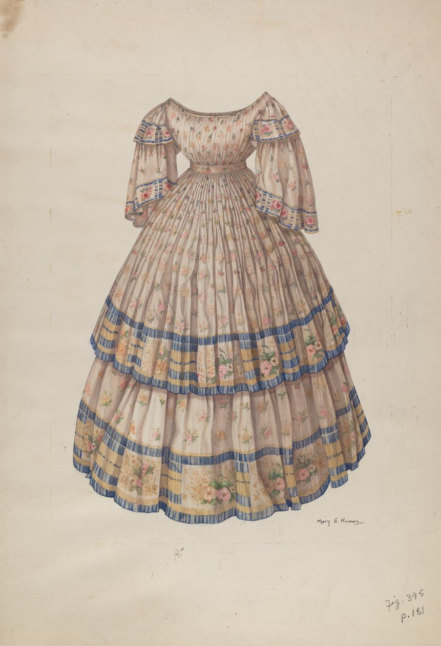 Karikaszoknyás ruha, 19351942. alkotó: Mary E Humes