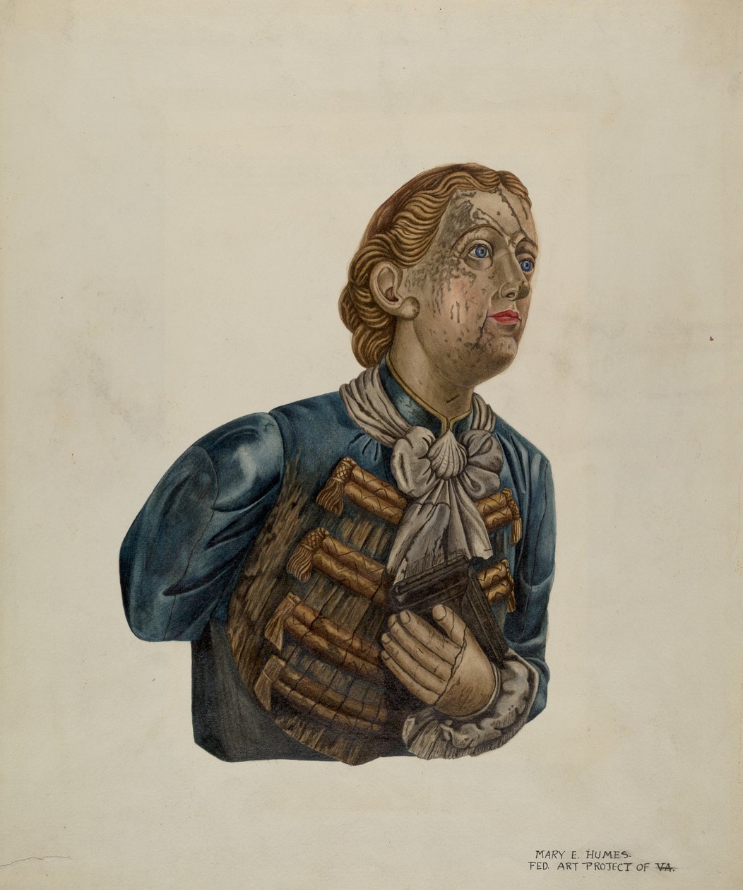 Bark George figurafeje, c. 1939. alkotó: Mary E Humes
