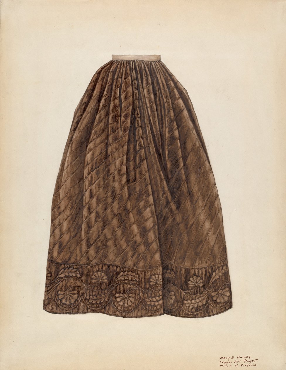 Alsószoknya, c. 1938. alkotó: Mary E Humes