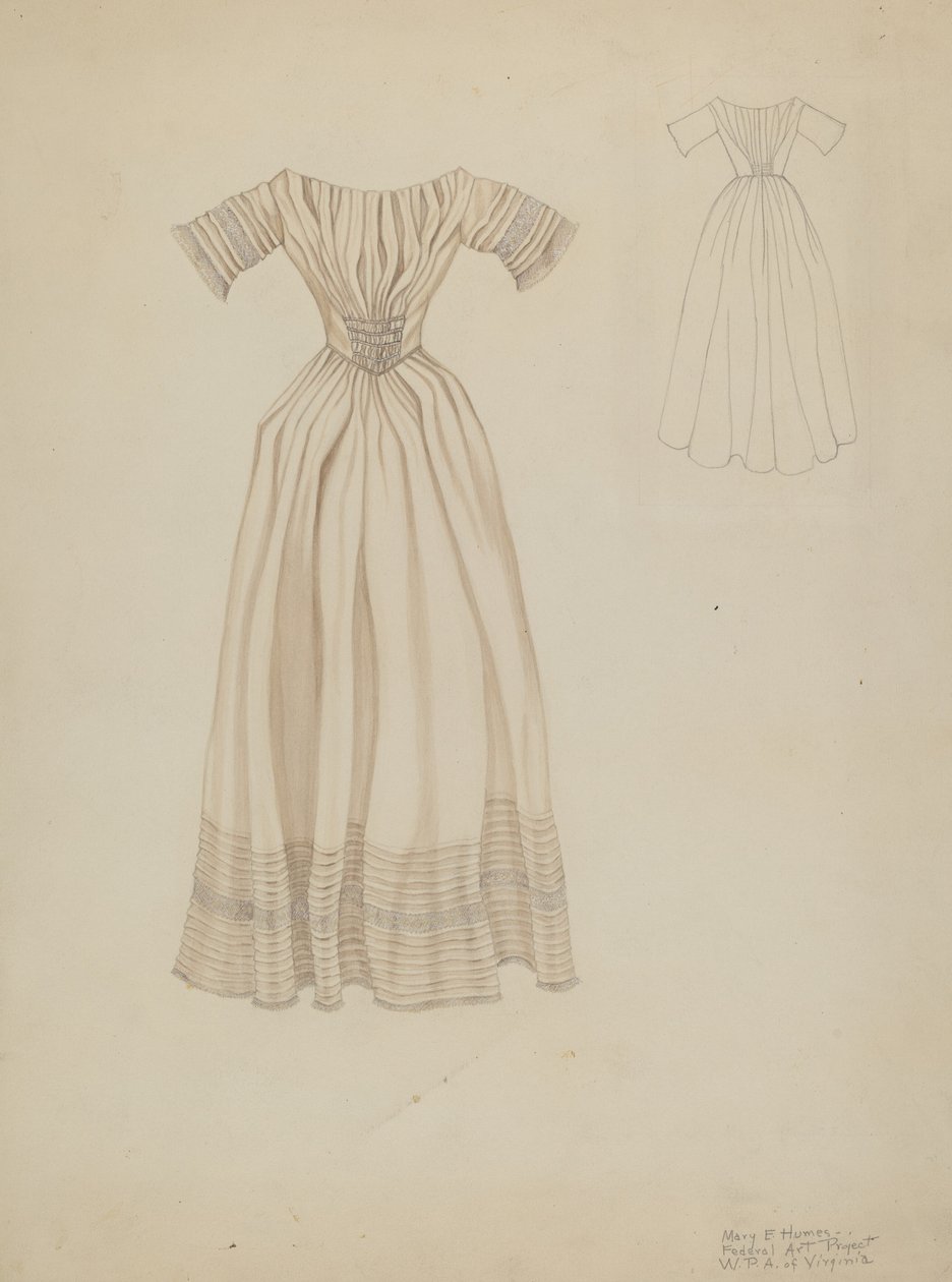 Esküvői ruha, c. 1937. alkotó: Mary E Humes