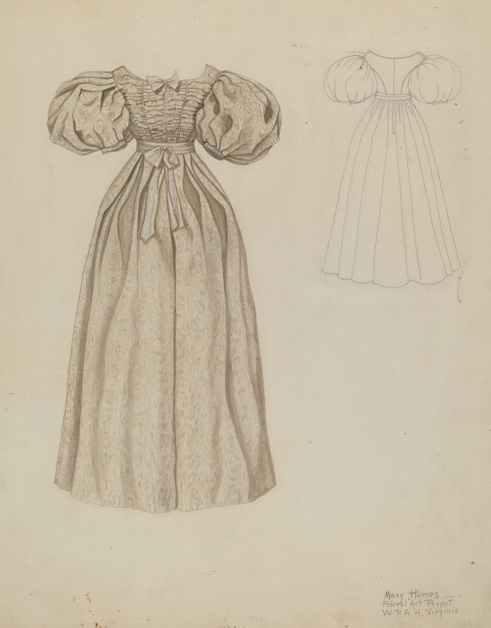 Esküvői ruha, c. 1937. alkotó: Mary E Humes