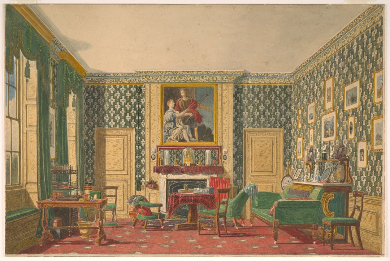 Rajz, Egy enteriőr, 1837-40 alkotó: Mary Ellen Best