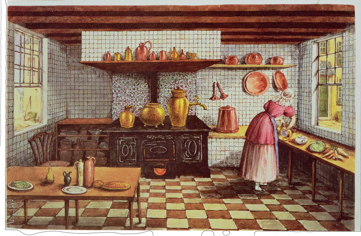 A Hotel St.Lucas konyhája a Hoogstraatban, Rotterdam, 1834 alkotó: Mary Ellen Best