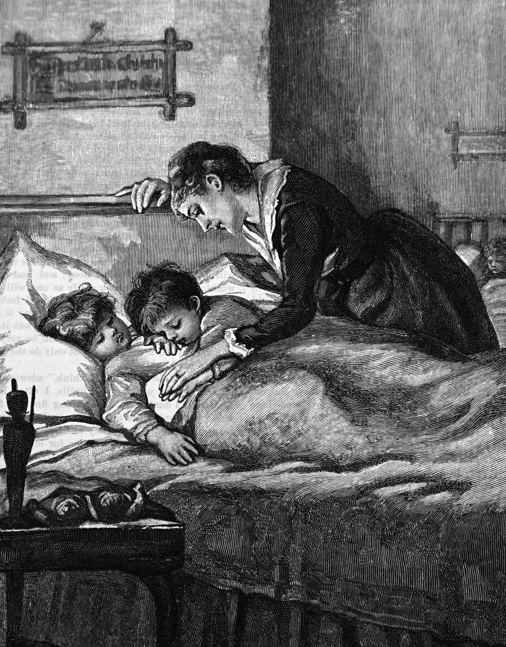 Egy anya alvó gyermekeit ellenőrzi alkotó: Mary Ellen Edwards