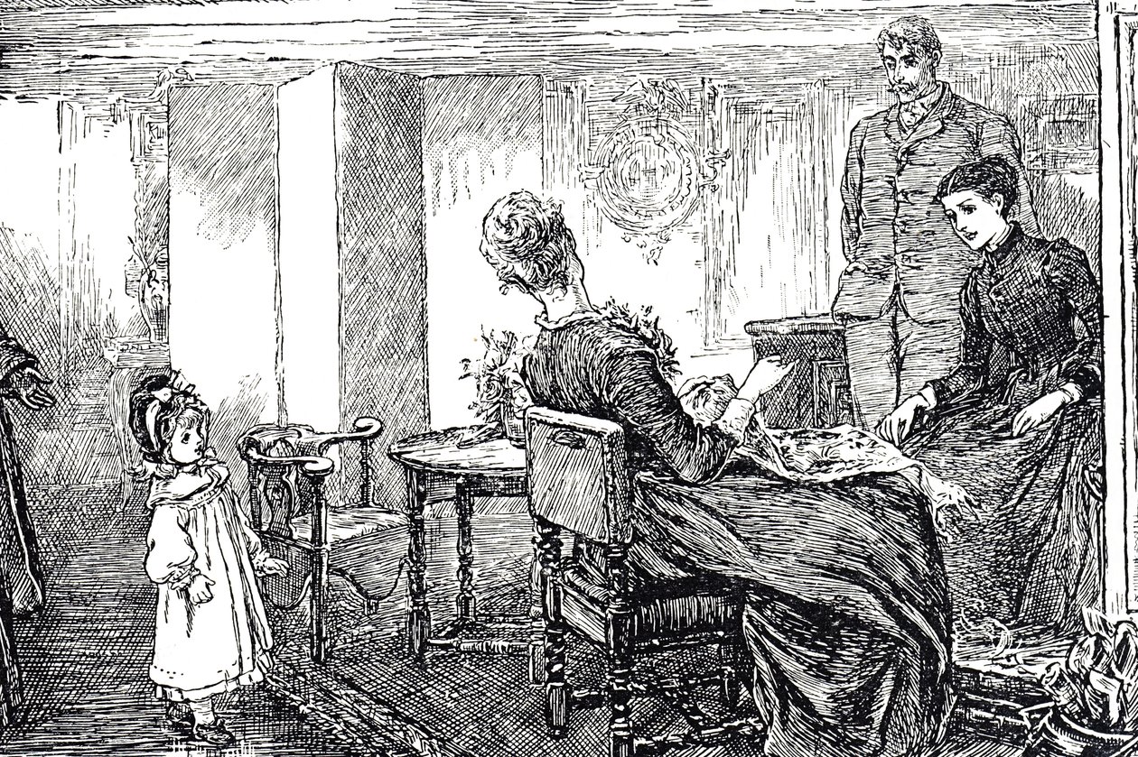 Illusztráció egy kislányról, akire a nagynénje és a nagybátyja vigyázott egy délután alkotó: Mary Ellen Edwards