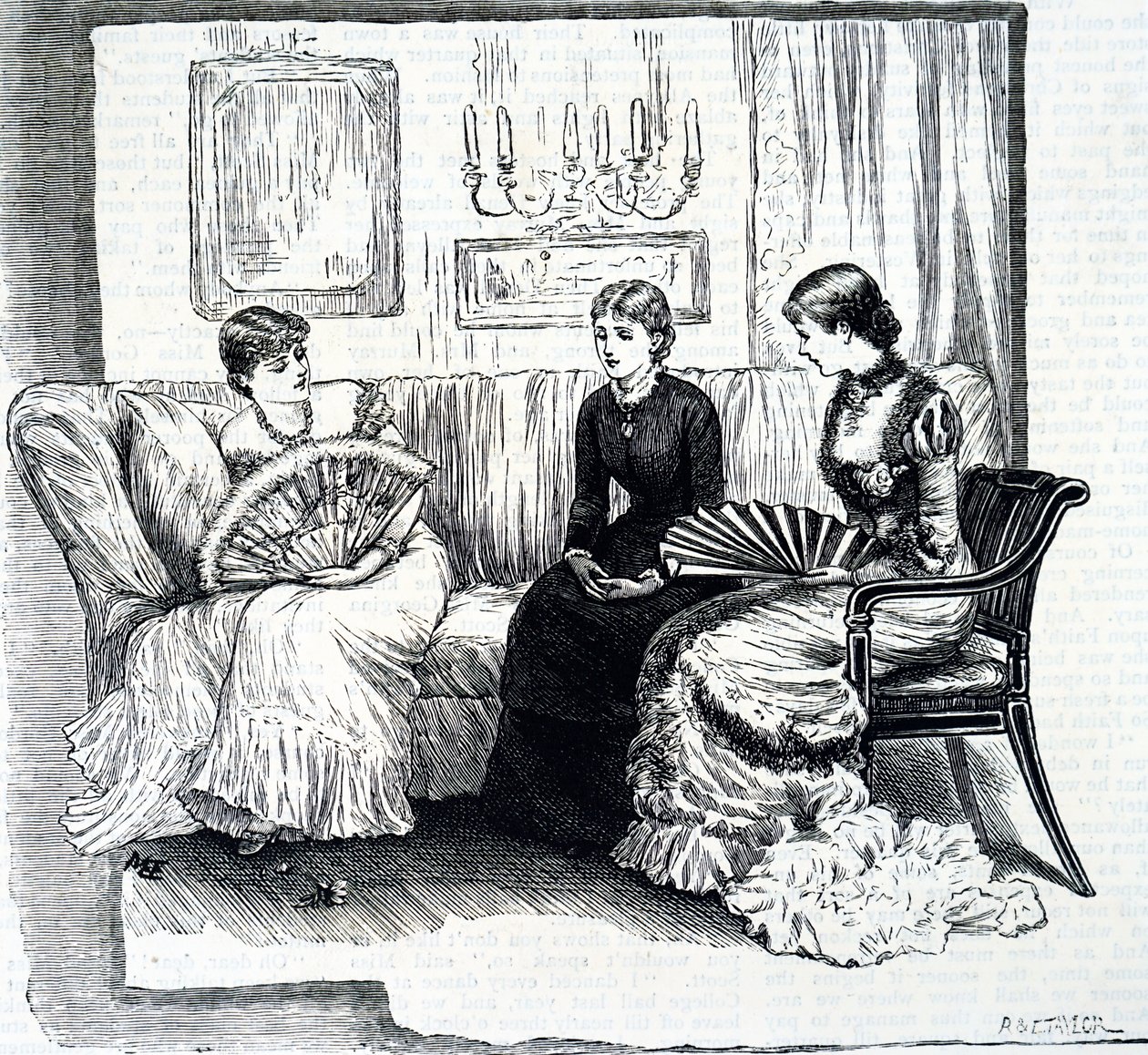 Hölgyek rajongókkal. alkotó: Mary Ellen Edwards