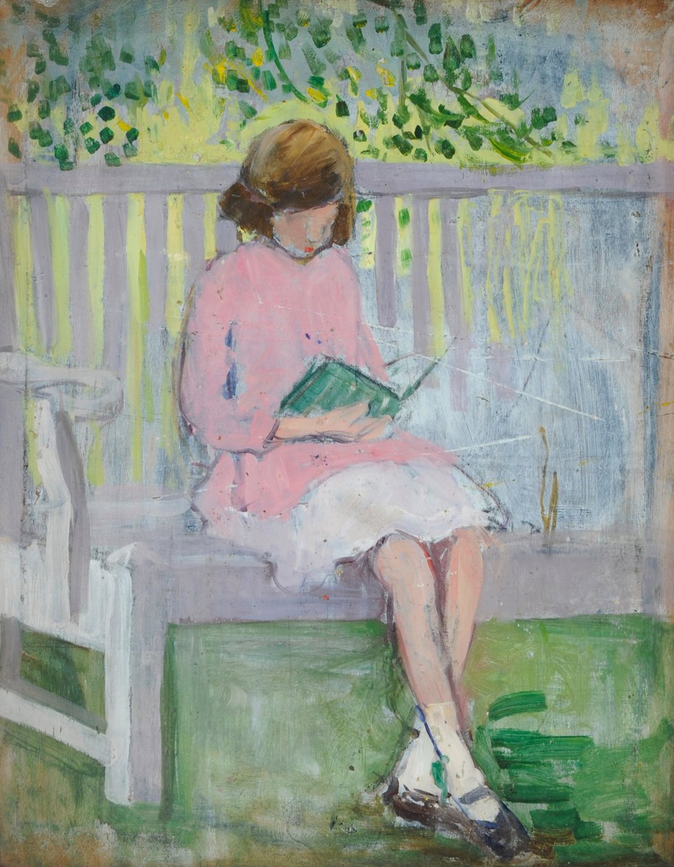 Olvasó lány (olaj, fa) alkotó: Mary Ethel Hunter