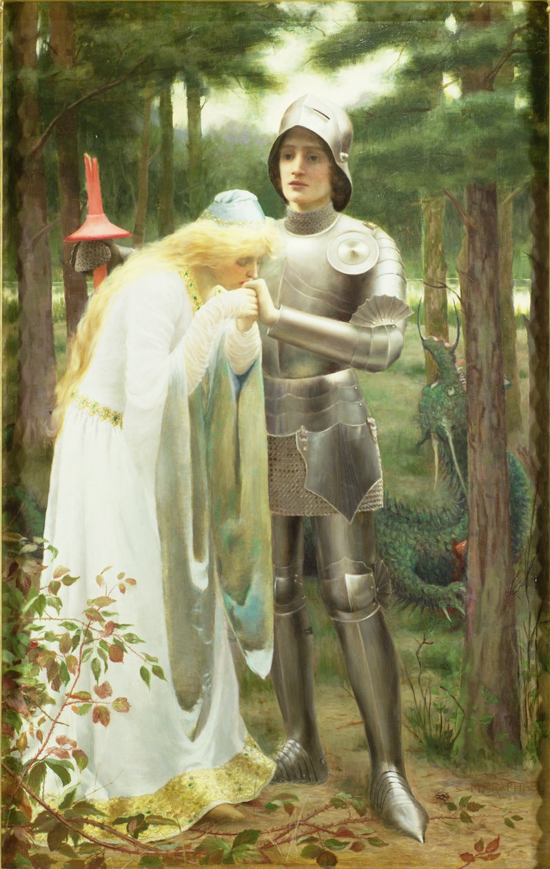 Britomart és Amoret alkotó: Mary F. Raphael