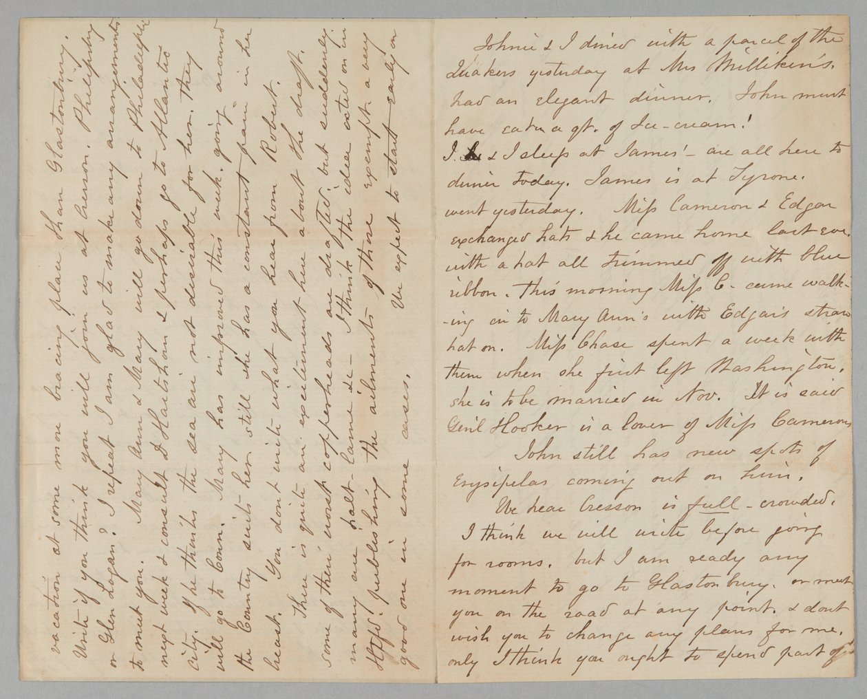 Mary Jane Hale Welles levele Gideon Welleshez, 1863. augusztus 15. alkotó: Mary Hale