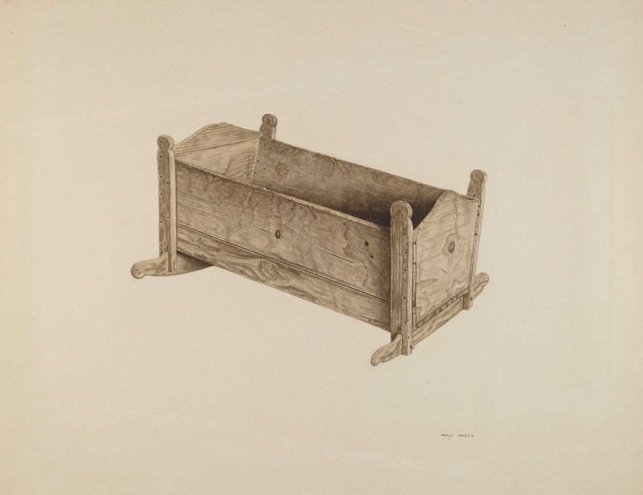 Dobozbölcső, c. 1939. alkotó: Mary Hansen