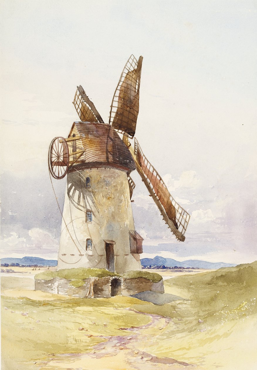 Lytham malom, 1845-55 körül (wc papíron) alkotó: Mary Harper