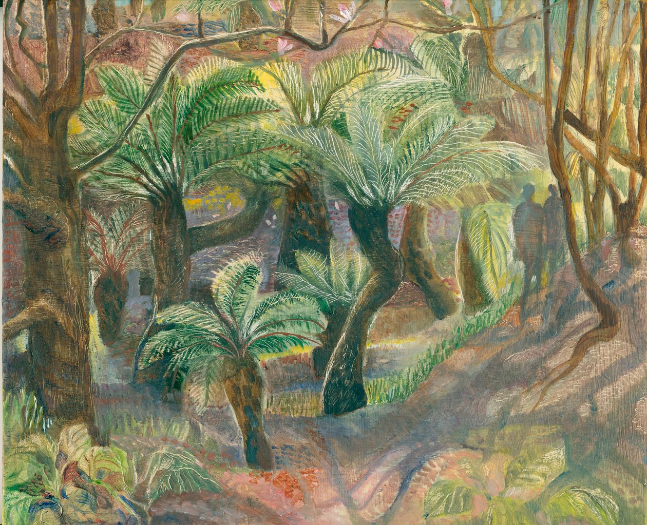 Páfrányok, Trewidden, 2012 (olaj a fedélzeten) alkotó: Mary Kuper