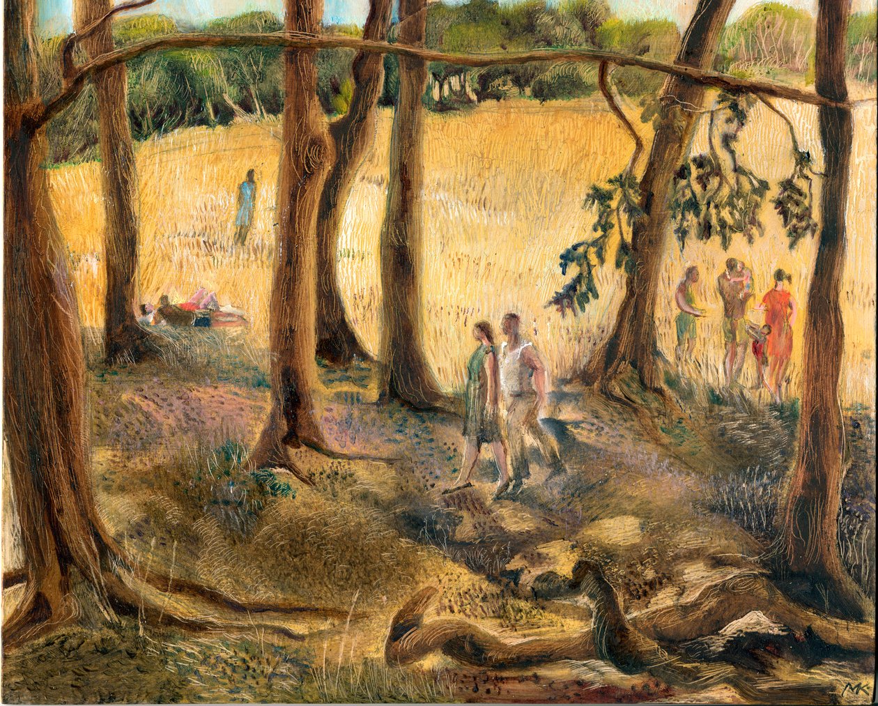 A fák alatt, Hampstead Heath, 2002 (olaj a fedélzeten) alkotó: Mary Kuper