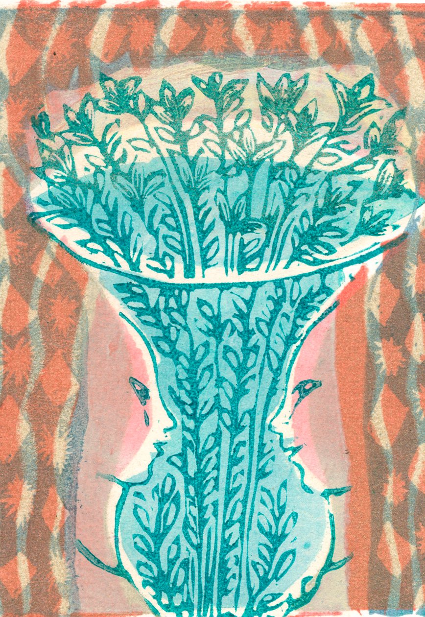 Váza és arcok, 2007 (vinil gravírozás) alkotó: Mary Kuper