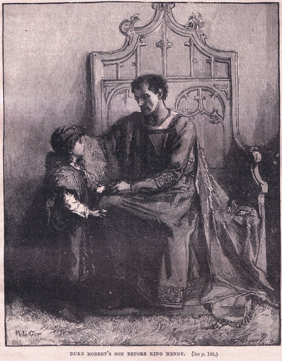 Róbert herceg fia Henrik király előtt 1106-ban alkotó: Mary L. Gow