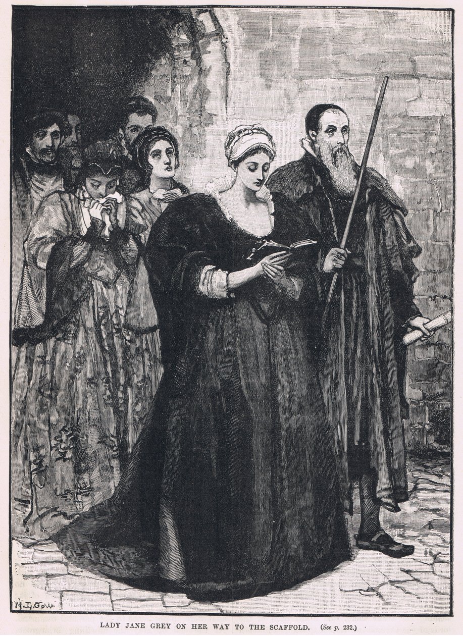 Lady Jane Gray úton az állványhoz 1554 alkotó: Mary L. Gow