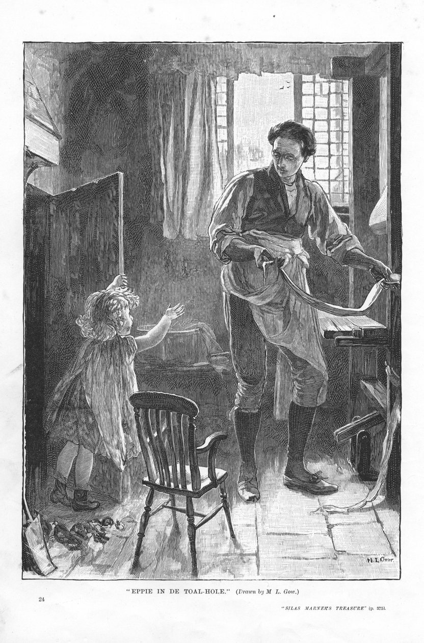 Jelenet a Silas Marnerből, George Eliottól, 1882 alkotó: Mary L Gow