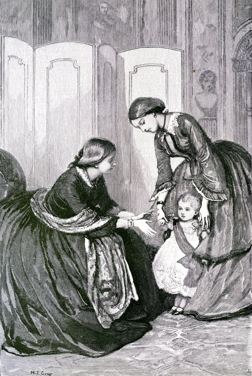 A királynő és kisunokája, Vilmos porosz herceg, Kr. e. 1880 alkotó: Mary L. Gow