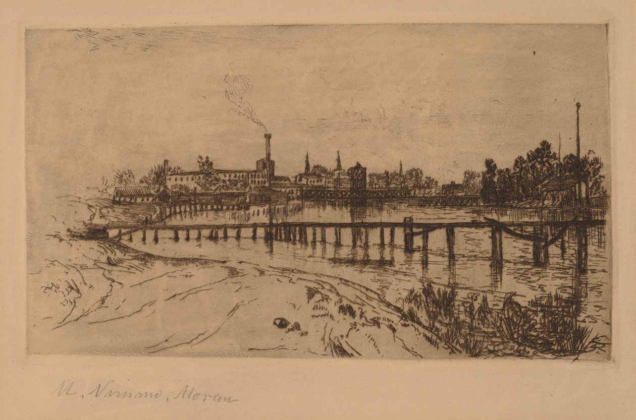 Newark, N.J., a Passaicból alkotó: Mary Nimmo Moran