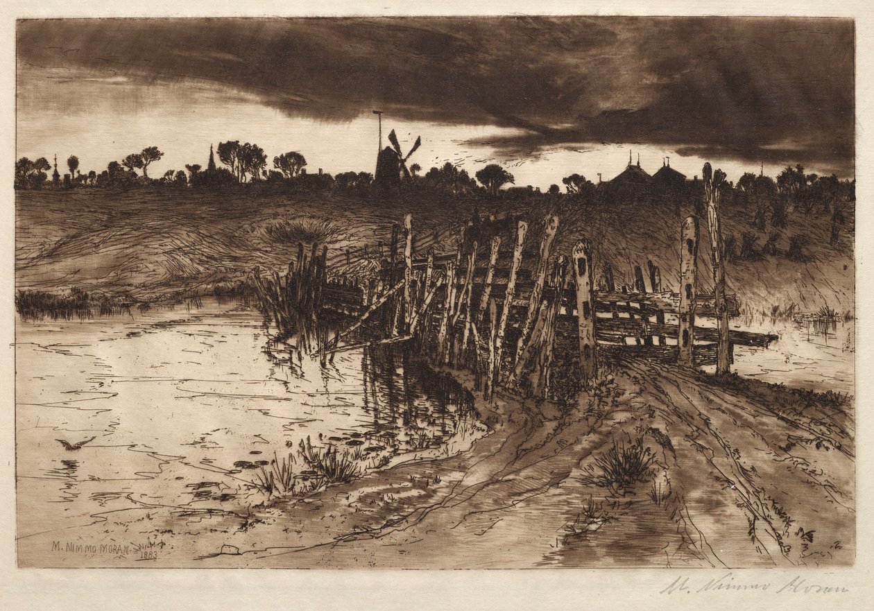 Tween the Gleamin and the Mirk, Amikor a Kye jön Hame, 1883. alkotó: Mary Nimmo Moran