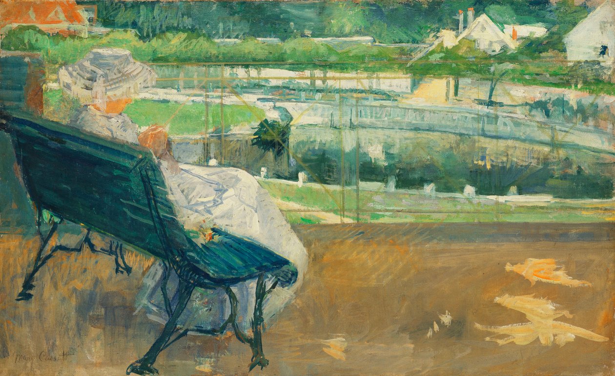 Lydia verandán ülve, horgolás, 1881 körül alkotó: Mary Cassatt