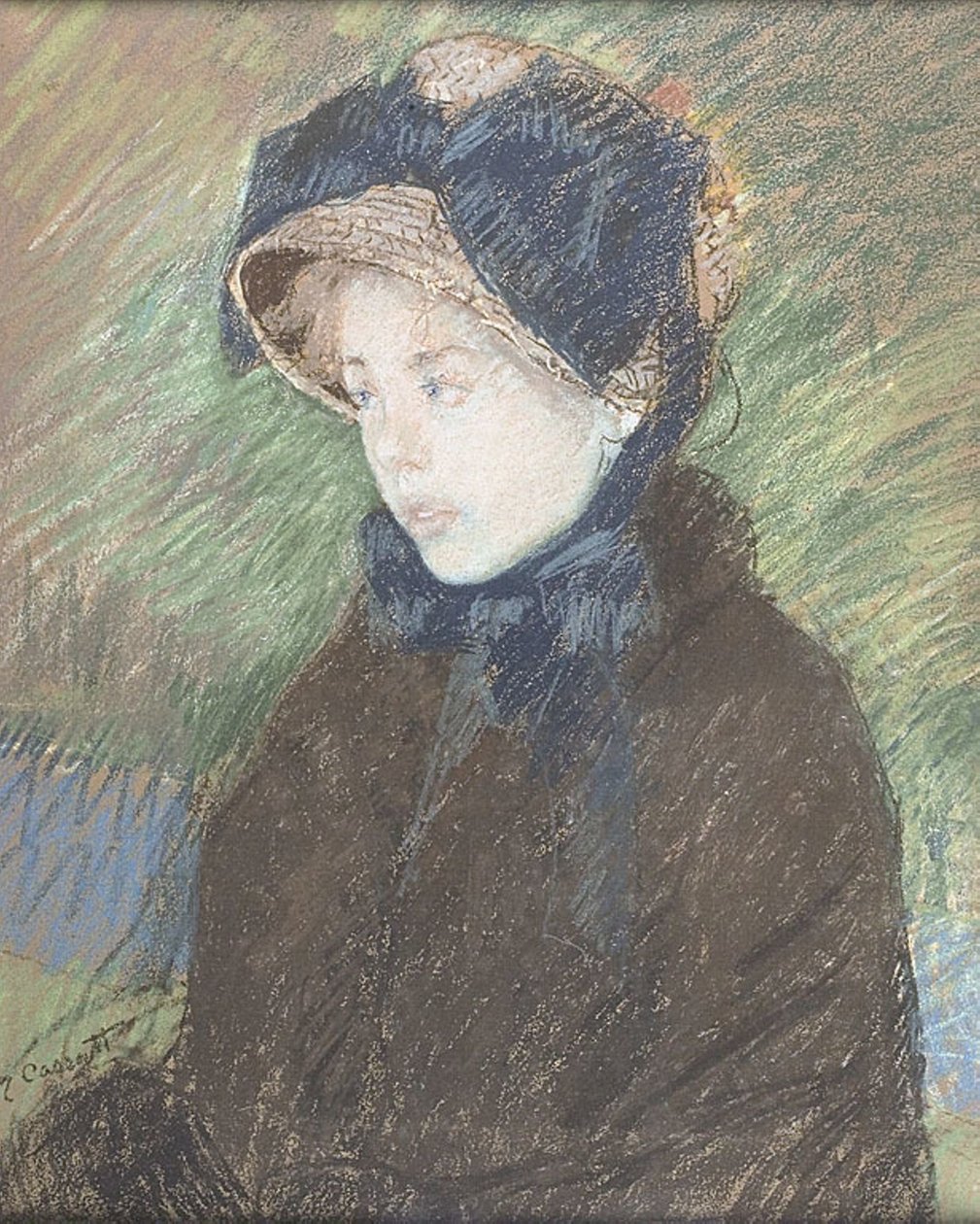Egy fiatal lány portréja, 1880 körül (pasztell, papír) alkotó: Mary Stevenson Cassatt