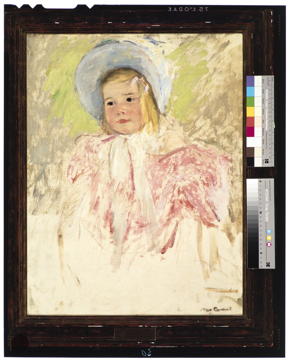 Simone kék motorháztetőben (1. sz.), 1903 körül (olaj, vászon) alkotó: Mary Stevenson Cassatt